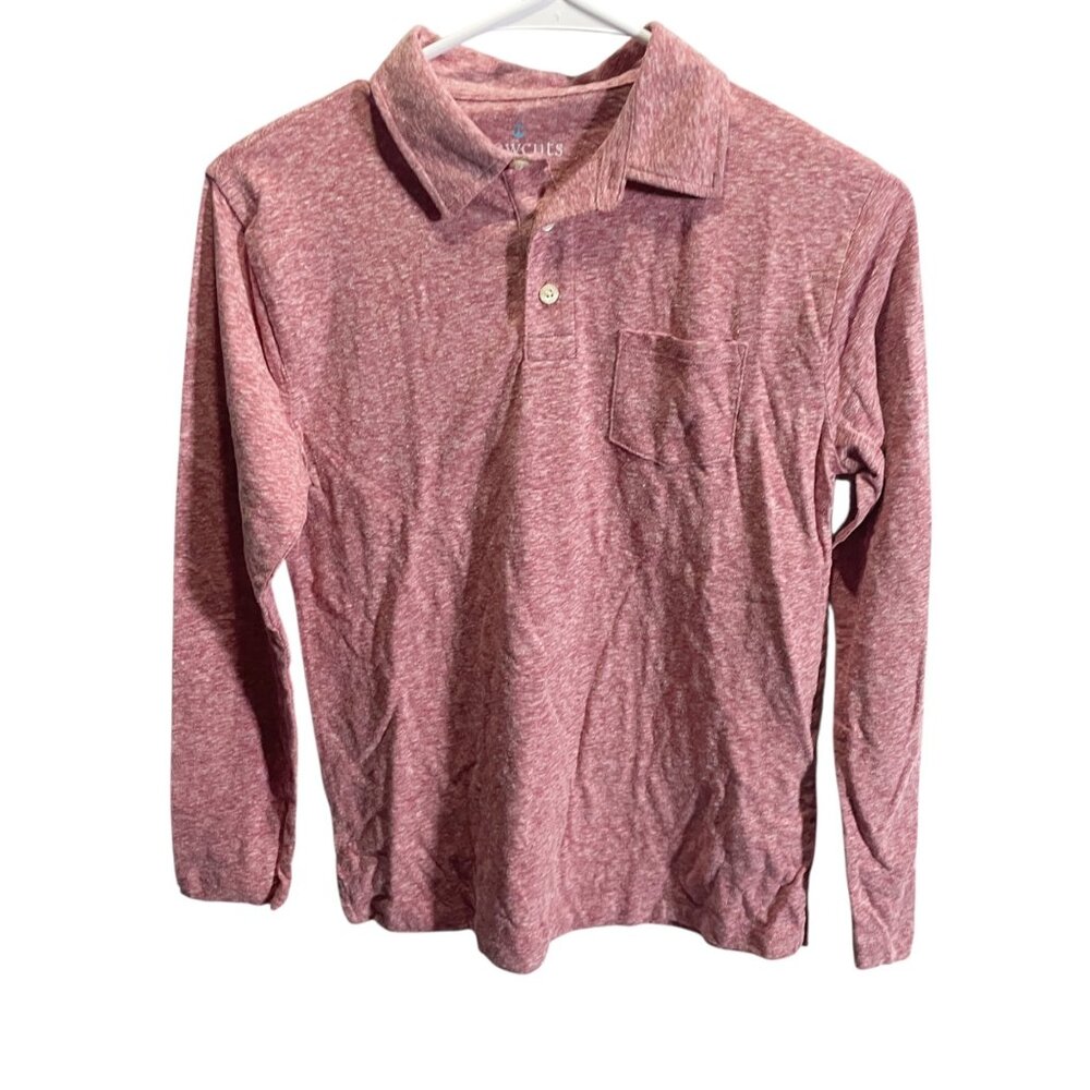 Crewcuts‎ Boys Size 12 Heathered Red Long-Sleeve Polo Cotton